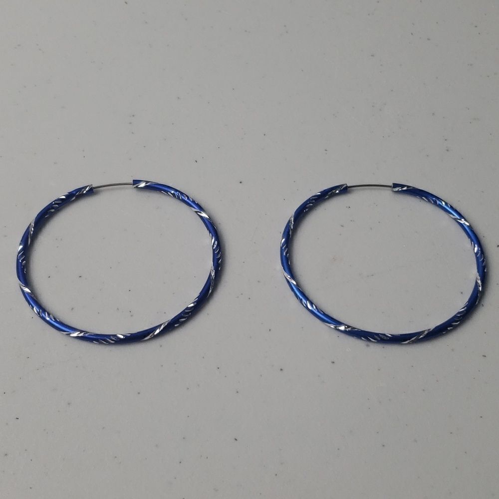 ‎Y2K Blue Hoop Earrings